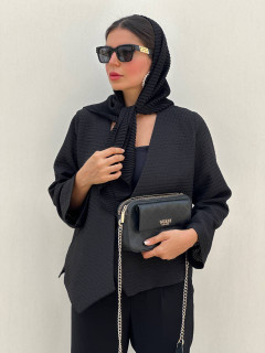 مدیوم اسکارف مشکی پلیسه