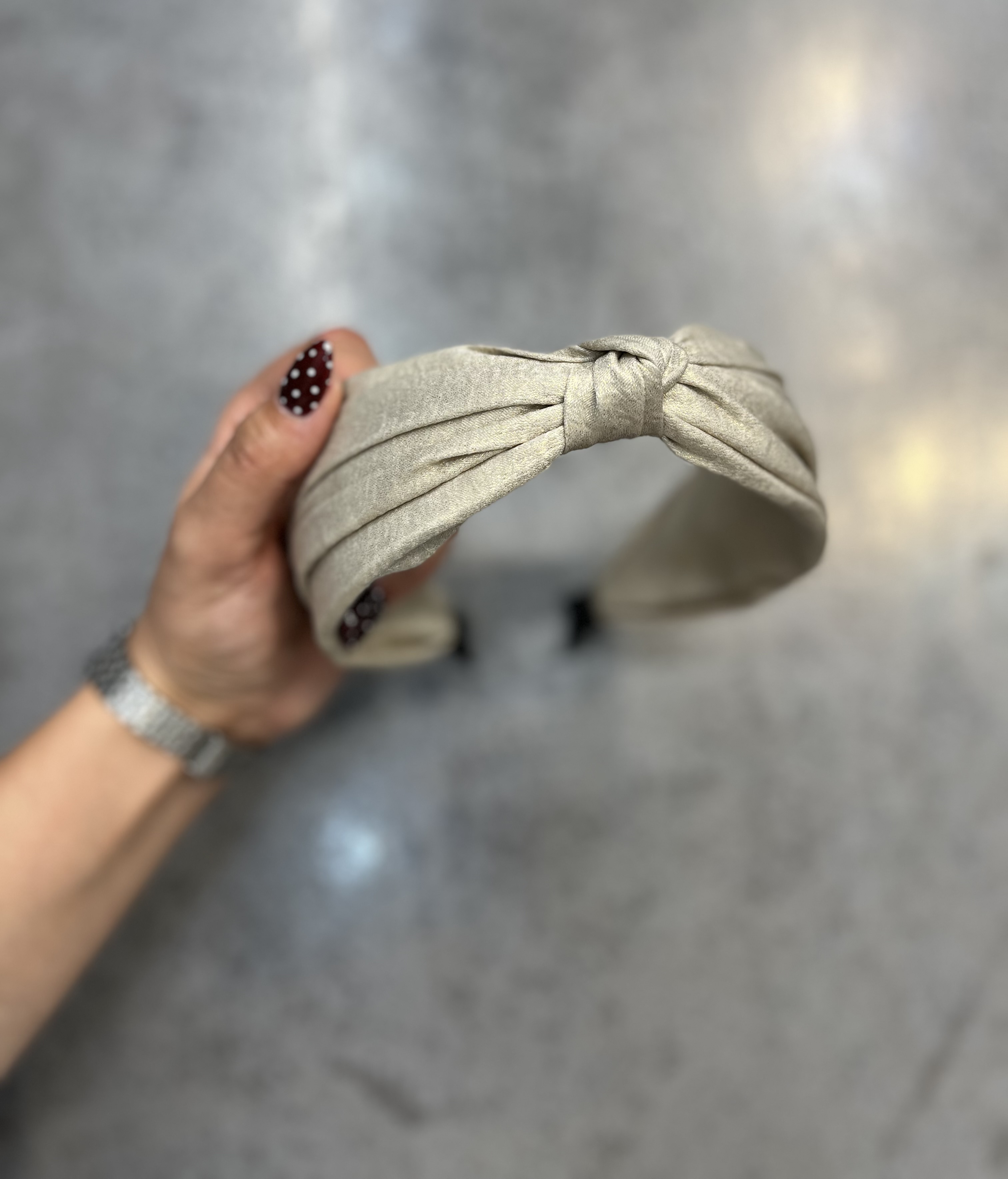 تل گره ای براق رنگ کرم