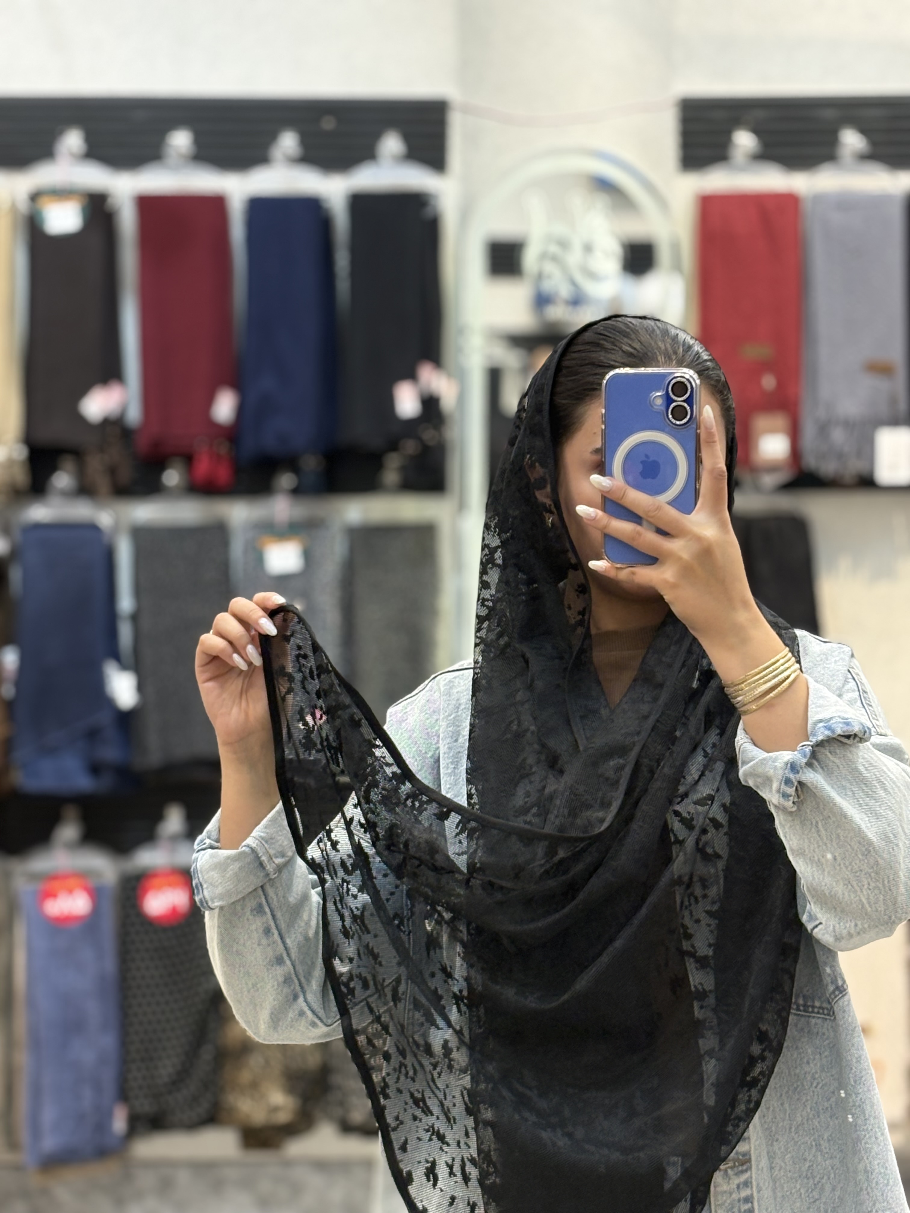 شال توری فانتزی مشکی