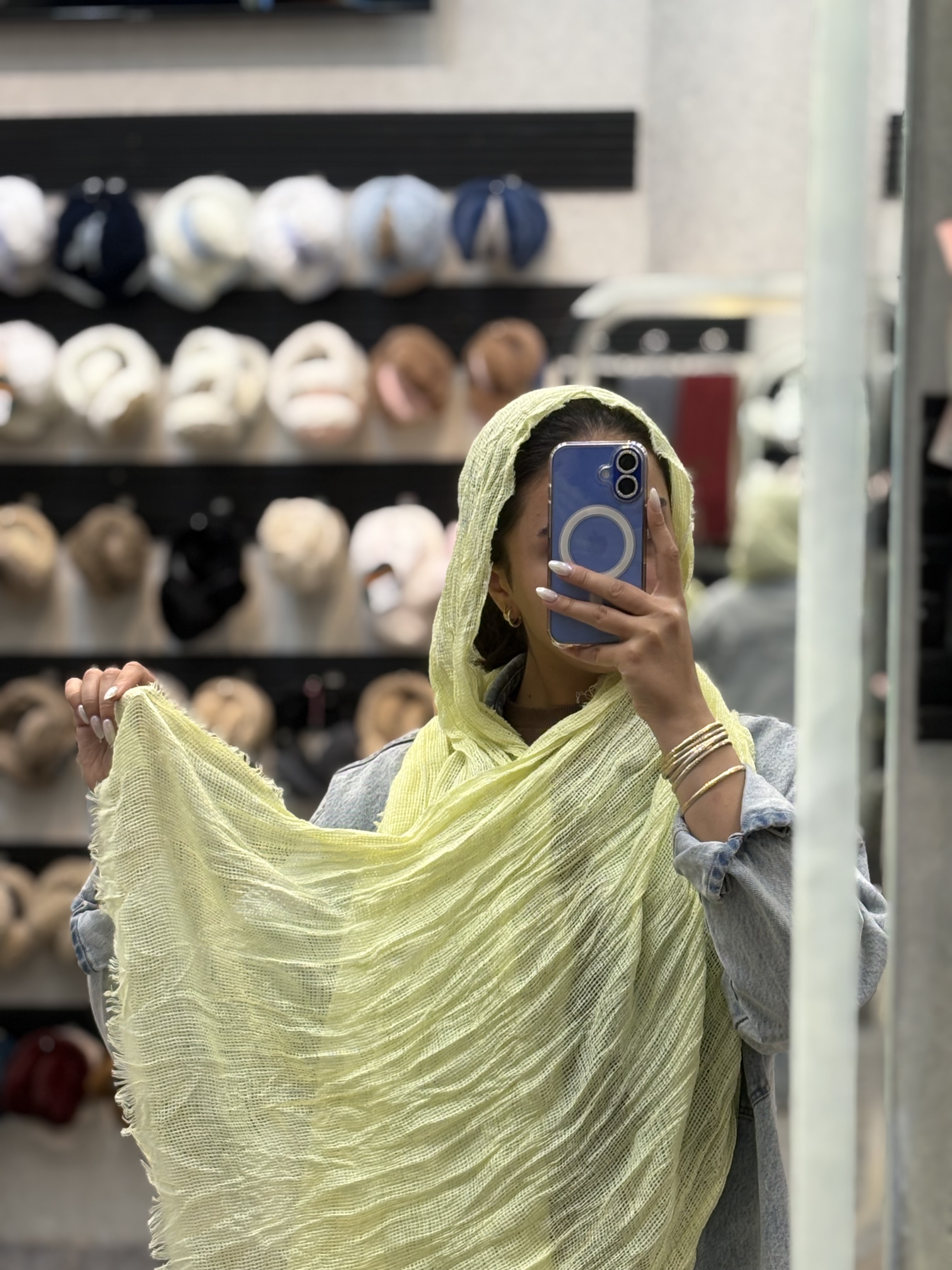 شال حصیری چروک دوریش لیمویی